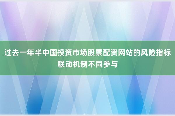 过去一年半中国投资市场股票配资网站的风险指标联动机制不同参与