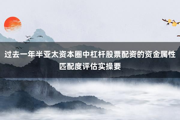 过去一年半亚太资本圈中杠杆股票配资的资金属性匹配度评估实操要