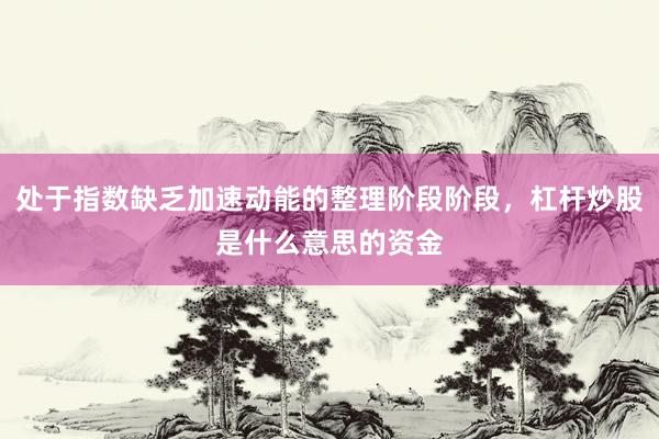 处于指数缺乏加速动能的整理阶段阶段，杠杆炒股是什么意思的资金
